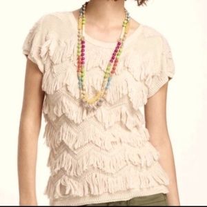 Anthropologie Yellow Bird Cap Sleeve Sweater